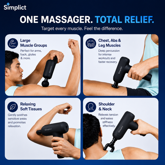 Gun Massager Silicone Head, 4000mAh Battery, Pain Relief, Deep Tissue Full Body Gun Massager