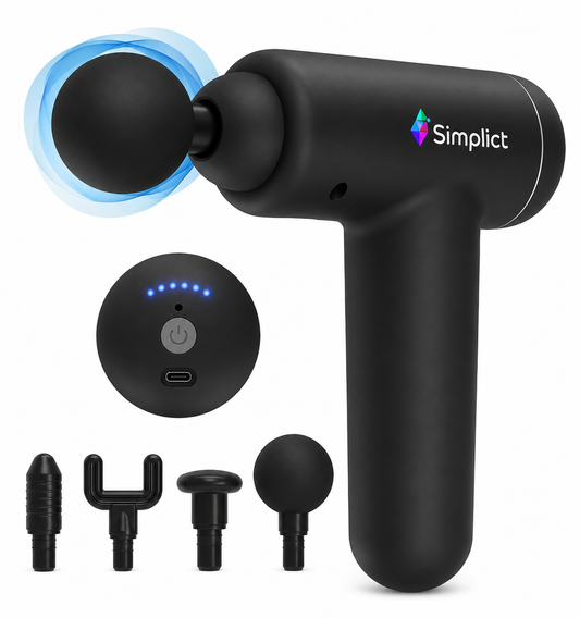 Gun Massager Silicone Head, 4000mAh Battery, Pain Relief, Deep Tissue Full Body Gun Massager