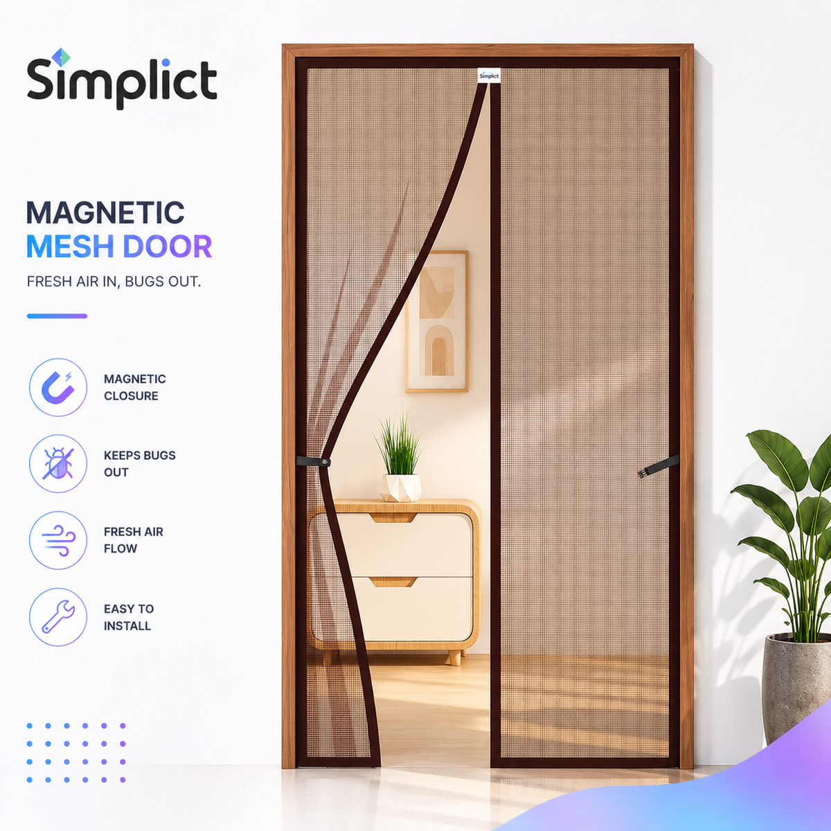 Simplict™ Adjustable Magnetic Mosquito Net for Doors & Windows