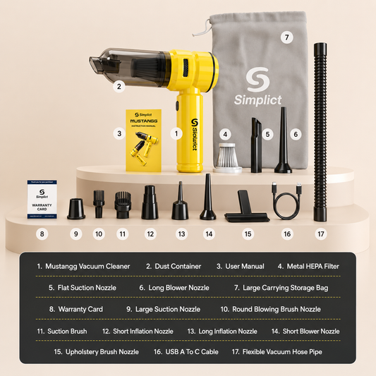 4-in-1 Cordless Vacuum Cleaner & Blower | 15000PA Suction | 6000mAh Battery | For Car, Home, Sofa & Curtains