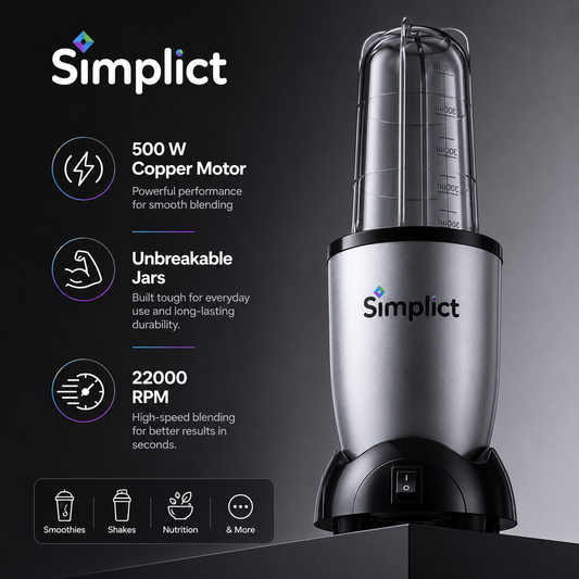 Simplict™ Juicer Mixer Grinder - Smoothie Maker - 500 Watts | 24 Months Warranty