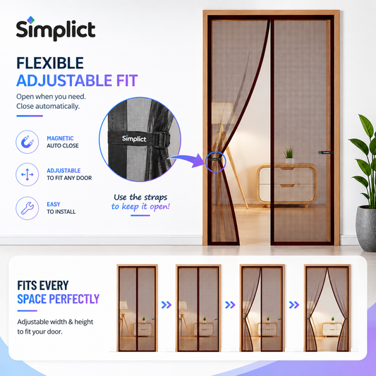 Simplict™ Adjustable Magnetic Mosquito Net for Doors & Windows