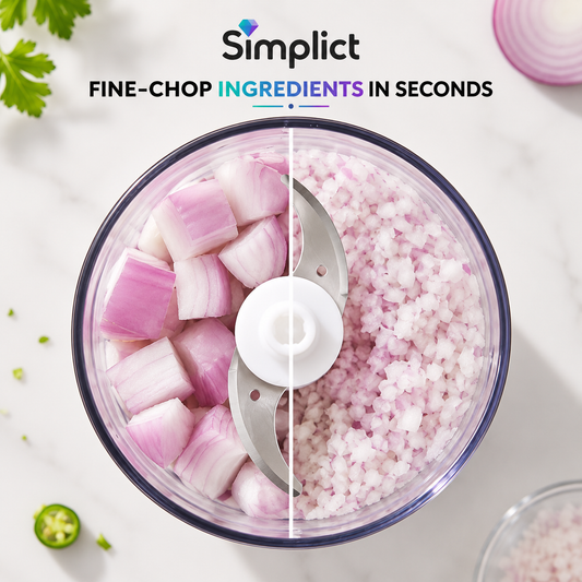 Simplict™ ChefPro Electric Food Chopper | 300W, 600ml, Twin Stainless Steel Blades