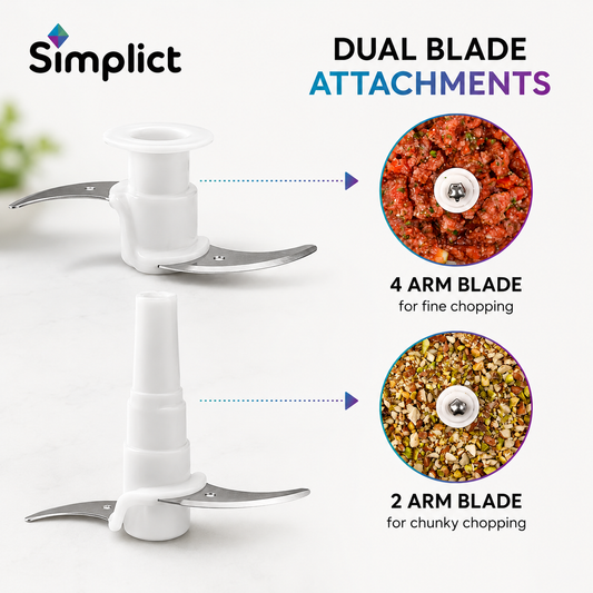 Simplict™ ChefPro Electric Food Chopper | 300W, 600ml, Twin Stainless Steel Blades