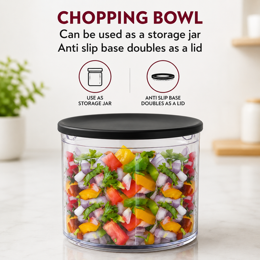 Simplict™ ChefPro Electric Food Chopper | 300W, 600ml, Twin Stainless Steel Blades
